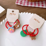 Hivava  -  2PCS New Christmas Elk Princess Cartoon Hair Ties Headwear Lovely Kids Elastic Hair Bands Children Rope Girls Baby Accessories