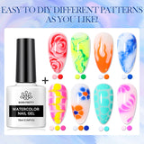 Hivava  -  10ml Watercolor Nail Gel Clear Transparent Gradient Flower Effect Semi Permanent Soak Off UV LED Gel Nail Polish