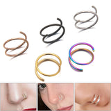 Hivava  1Pcs Steel Clicker Segment Nose Hoop Rings Hinged Ear Nose Septum Piercing Unisex Ear Tragus Cartilage Body Jewelry Nostril