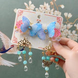 Hivava Butterflies and Rabbits Falling in Love Under the Lunar Eclipse Cottagecore Princesscore Fairycore Princesscore Coquette Soft Girl Kawaii Hair Clip Accessory Set