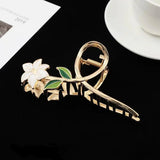 Hivava  -  New Women Metal Hair Claw Elegant Gold Flowers Hair Clips Barrette Crab Headband Ponytail Clip Headwear hair accessories tiara