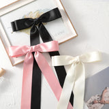 Hivava Haimeikang Long Ribbon Bow Hairpins Barrette For Women Black Temperament Ponytail Hair Clips Fashion Headwear Accessories