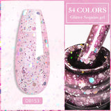 Hivava  -  7ml Snowflake Gel Nail Polish Neon Fluorescent Gel Semi Permanent Pink White Snow Sequins Nails Art Design Varnish UV LED