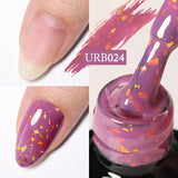 Hivava  -  7ml Champagne Gold Reflective Glitter Rubber Base Gel Nail Polish Sparkling Glowing Semi Permanent Nail Art UV Gel