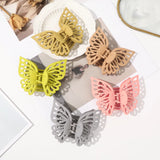 Hivava  -  Butterfly Solid Color Hair Claws Hair Clips Girls Korean Ponytail Headwear Styling Tools Hairpin Crabs Clips For Hair