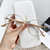 Hivava Ins Metal Round Decor Round Glasses Women Anti Blue Light Computer Glasses Black Metal Spectacle Frame 0 Diopter 2024 Glasses