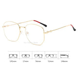 Hivava Korea Big Alloy Glasses Frame Women Ins No Makeup Plain Glasses Men Eyewear Cute Decorative Computer Glasses