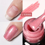 Hivava  -  7ml Sparkling Glitter Rubber Base Gel Nails Shining Glitter Semi Permanent Soak Off UV LED Varnish All for Manicure