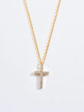 Hiava  -  Fashion New Zircon Inlaid Cross Necklace Pendant Jewelry for Women Gold Color Long Clavicle Chain Necklaces