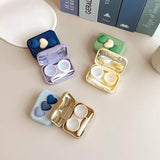 Hivava Ins Heart-shaped Lens Container Women Portable Contact Lens Case Men Contact Lens Storage Box Travel Set