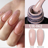 Hivava  -  7.5ml Gold Glitter Laser Nail Gel Polish Semi Permanent Varnish Soak Off UV LED Nail Art Base Top Coat Gel Manicure