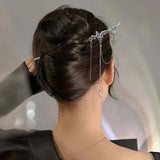 Hivava  -  Vintage Moonstone Hair Sticks for Women New Chinese Style Metal Long Tassel Chain Hair Pins Headwear Hair Accessories