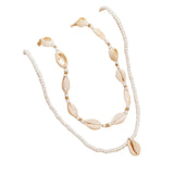 Hivava 2pcs/set Summer Natural Sea Shell Choker Necklace for Woman Bohemia Beads Chain Shell Necklace Adjustable Jewelry Accessories