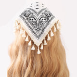 Hivava   -  Bohemia Headband Hairbands Turban Hair Scraf Summer Printing Fringe Triangle Bandana Women Fashion Hair Accessories