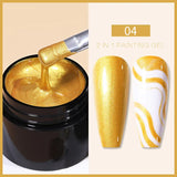 Hivava  -  Metallic Painting Gel Nail Polish Chrome Gold Silver Mirror Metal Effect Super Bright Draw Line French Nail Gel 5ml