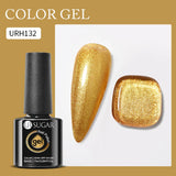 Hivava  -  7ml Champagne Gold Reflective Glitter Rubber Base Gel Nail Polish Sparkling Glowing Semi Permanent Nail Art UV Gel