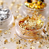 Hivava  -  Gold Silver Colorful Nail Art Foil Paper Irregular Aluminum Nail Sticker Nail Art Accessories Glitter Gel Polish Nail Decoration