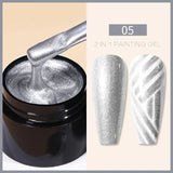 Hivava  -  Metallic Painting Gel Nail Polish Chrome Gold Silver Mirror Metal Effect Super Bright Draw Line French Nail Gel 5ml