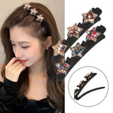 Hivava  -  Women Hair Clip Flowers Side Braided Hair Clips Girls Alice Sweet Hair Barrettes Hair Accessories Hairpin Flocking Bangs Clip