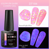 Hivava  -  7ml Glow In Dark Candy Gel Nail Polish Summer Sparkly Glitter Sequins Luminous Nail Art UV Gel Varnish Manicure