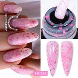 Hivava  -   7ML Pink Glitter Quick Extension Gel Nail Polish Pink Gold Foils Effect Vernis Semi Permanent UV Gel Nail Art Hard Gel