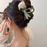 Hivava  - jewelry New Chiffon Flower Hair Claw Clip Fashion Hair Accessories Women Big Floral Hair Clamp Elegant Ponytail clip Headwear