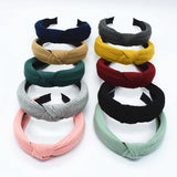 Hivava  -  Knitted Knotted Solid Wide Headbands Women Girls New Fashion Hair Hoop Simple Cross Knot Hairbands Headwear Hair Accessories