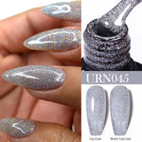 Hivava  -  7.5ml Silver Glitter Nail Gel Polish Summer Laser Gold Sequins Manicure Semi Permanent Soak Off Nail Art Gel Varnish