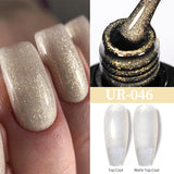 Hivava  -  7.5ml Silver Glitter Nail Gel Polish Summer Laser Gold Sequins Manicure Semi Permanent Soak Off Nail Art Gel Varnish