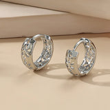 Hivava  -  New Fashion Silver Color Tulip Hoop Earrings for Women Elegant Sweet Enamel Dropping Oil Flower Huggies Ear Buckle Jewelry