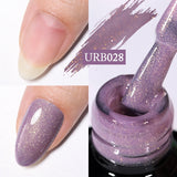 Hivava  -  7ml Champagne Gold Reflective Glitter Rubber Base Gel Nail Polish Sparkling Glowing Semi Permanent Nail Art UV Gel