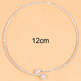 Hivava Fashion Rhinestone Heart Collar Choker Necklace for Women Simple Open Collar Necklace Torques Jewelry Accessories