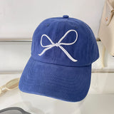 Hivava Bowknot Embroidered Cap Breathable Sunscreen Cap Cotton Outdoor Hat Fashionable Ssweet Cool Hat Show Face Small Baseball Cap