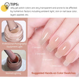 Hivava  -  Jelly Nude Gel Nail Polish 10ml Light Pink Peach Translucent Color UV Light Cure Gel Varnish Nail Art DIY at Home