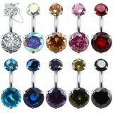 Hivava  Fashion Sexy Piercing Navel Nail Body Jewelry Flower Pendant Crystal Belly Button Rings for Women Girls Lots Style