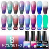 Hivava  -  6/8pcs Gel Nail Polish Set Nude Pink Gel Varnishes Kit Glitter Soak Off Uv Led Gel Semi Permanent Nail Art Gel Lacquer