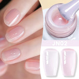 Hivava  -  Jelly Nude Gel Nail Polish 10ml Light Pink Peach Translucent Color UV Light Cure Gel Varnish Nail Art DIY at Home