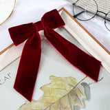 Hivava   -  Bow Velvet Barrettes Women Temperament Ponytail Hairpin Hair Clip Girls Black Red Ribbon Hair Clip Fashion Hair Accessories