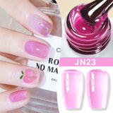 Hivava  -  Jelly Nude Gel Nail Polish 10ml Light Pink Peach Translucent Color UV Light Cure Gel Varnish Nail Art DIY at Home