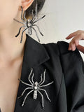 Hivava  -  Exaggerated Black Sparkling Crystal Large Spider Brooch for Women Autumn and Winter Suit Coat Chest Flower Pin