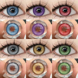 Hivava  -  2pcs Halloween Colorful Contact Lenses Cosplay Eye Lenses Anime Colored Lenses Red Contact Yearly Fashion Makeup Lenses