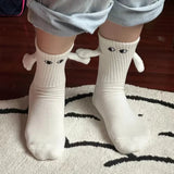 Hivava  Creatiove Socks Magnetic Socks Cartoon Couples Hosiery with Hand Simple Ins Style Socks Clothes Accessories