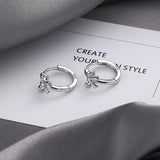 Hivava  -  Silver Color Bow Earbuckle Earrings for Women Korean Style Cute Bow Ornaments Jewelry