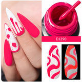 Hivava  -  Metallic Gold Sliver Pink 5ml Liner Gel Nail Art Polish Painting Mirror Gel Graffiti Stripe Design Varnish DIY