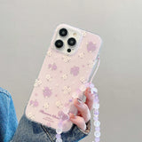 Hivava  -  Purple flower Phone Case For Iphone 15Pro 13Pro 15ProMax 13 11 14 15 Pro Max 14Pro 12 floral sweety bracelet shockproof cover