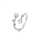 Hivava  -   Star Crytal Ring for Women Girl Personality Simple Adjustable Exquisite Jewelry Dropshippipng Gift