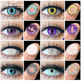 Hivava 1 Pair Cosplay Color Contact Lenses for Eyes Multicolored Contact Lenses Anime Halloween Lenses Yearly Eye Color Lens