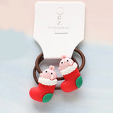 Hivava  -  Girls Christmas Flannel Ponytail Holder Hair Ties Santa Claus Elk Velvet Hair Rope Creative Kids Scrunchies Hair Accessories