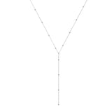 Hivava   -  Silver Color Round Bead Long Tassel Necklaces for Women Simple Clavicle Chain Accessories Girl Gift