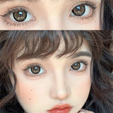 Hivava  -  2pcs Yearly Contact Lenses Eye Cartoon Eye Large Diameter Lens Natural Student Color Cosmetics with Diopter Myopia Lens